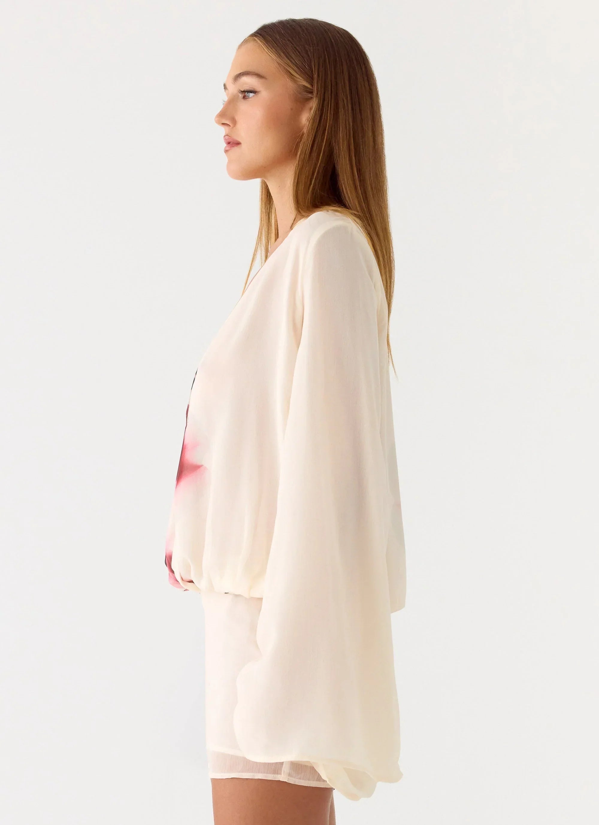 Junia Long Sleeve Mini Dress White