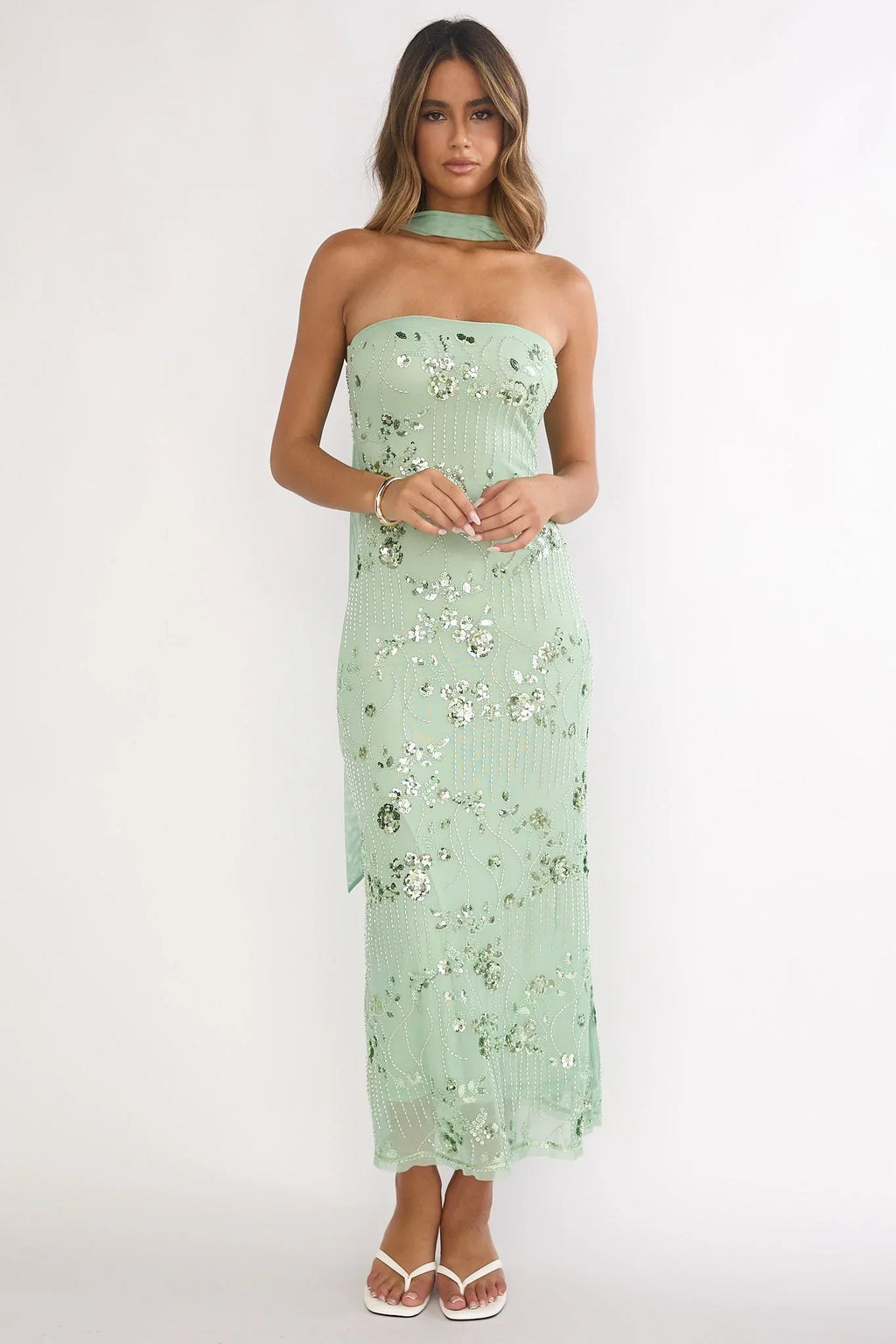 Jeremia Strapless Maxi Dress Mint
