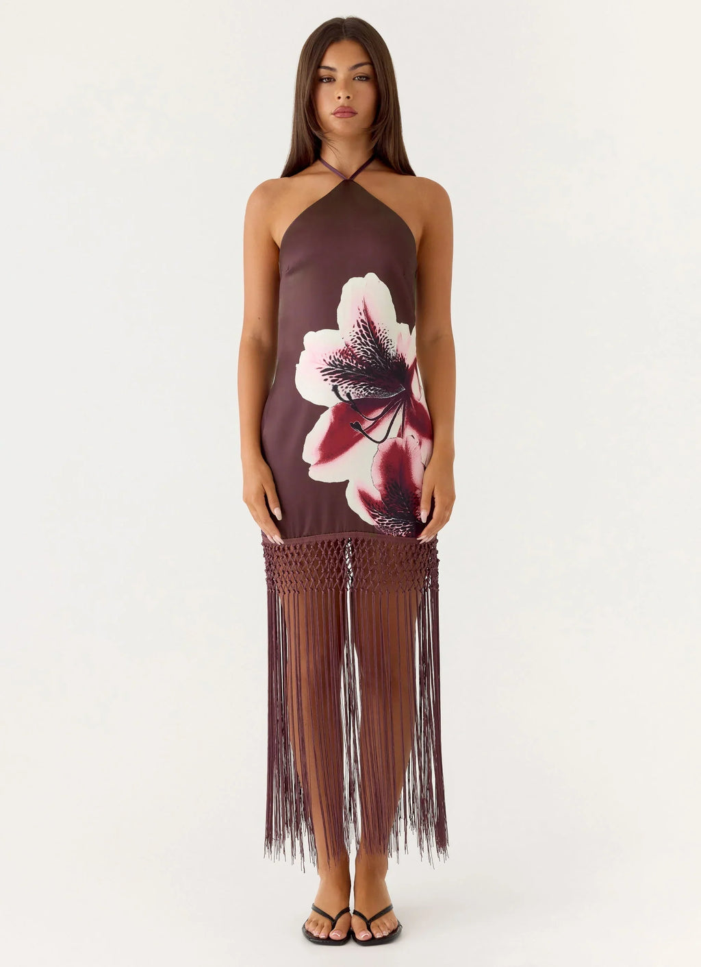 Niahvette Midi Dress Burgundy