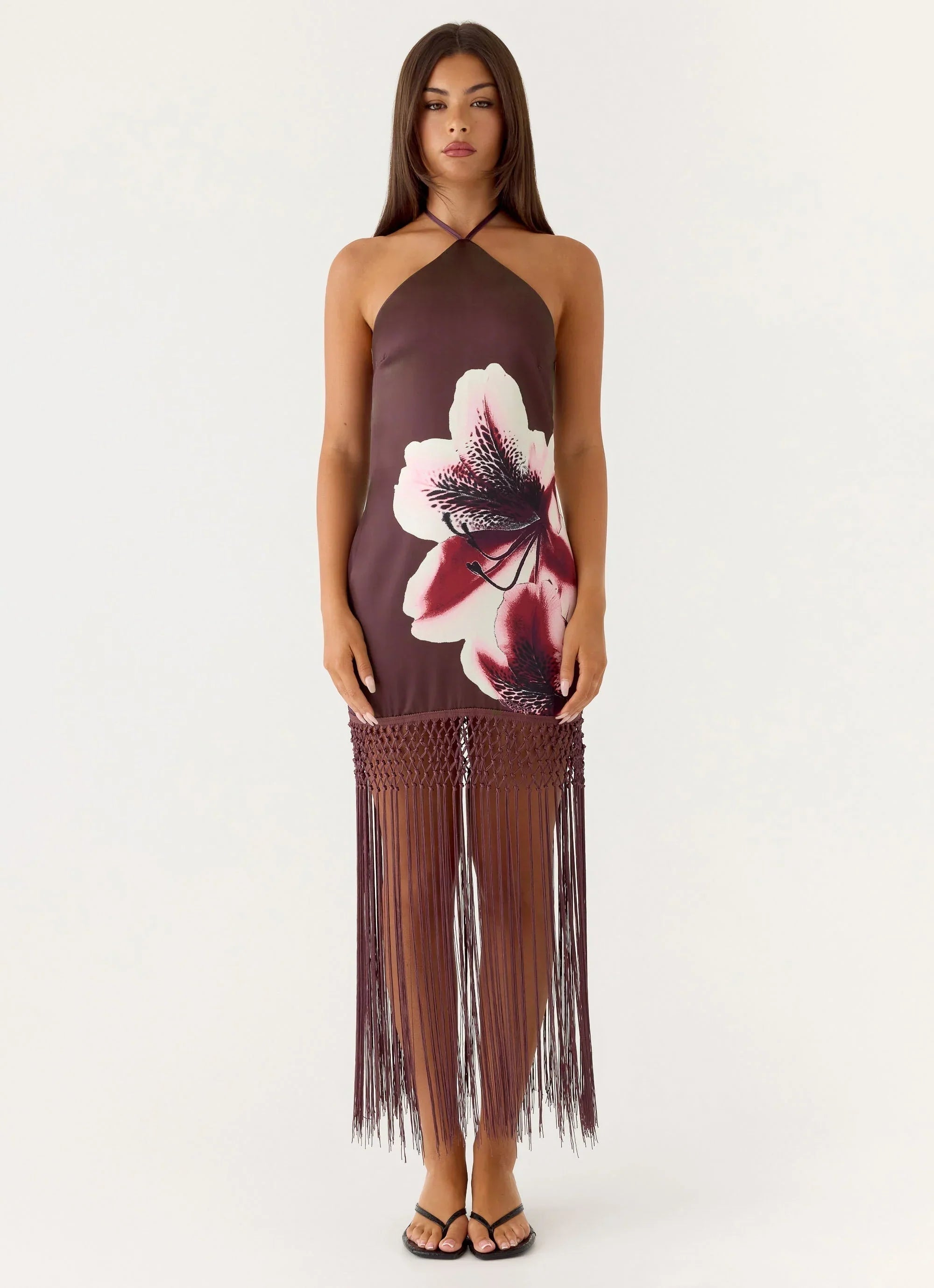 Niahvette Midi Dress Burgundy