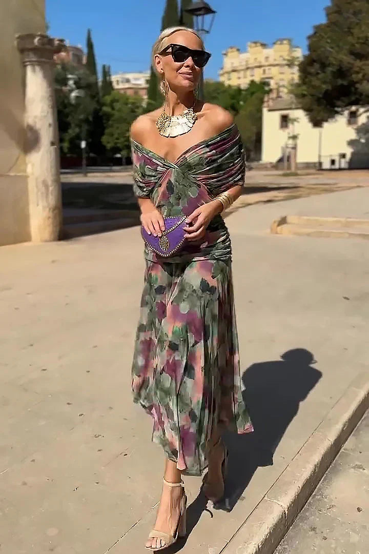 Rosetta Draped Maxi Dress