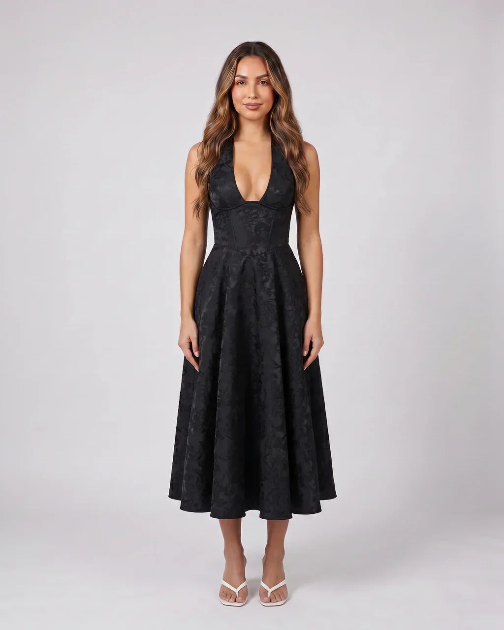 Sienna Jacquard Midi Dress