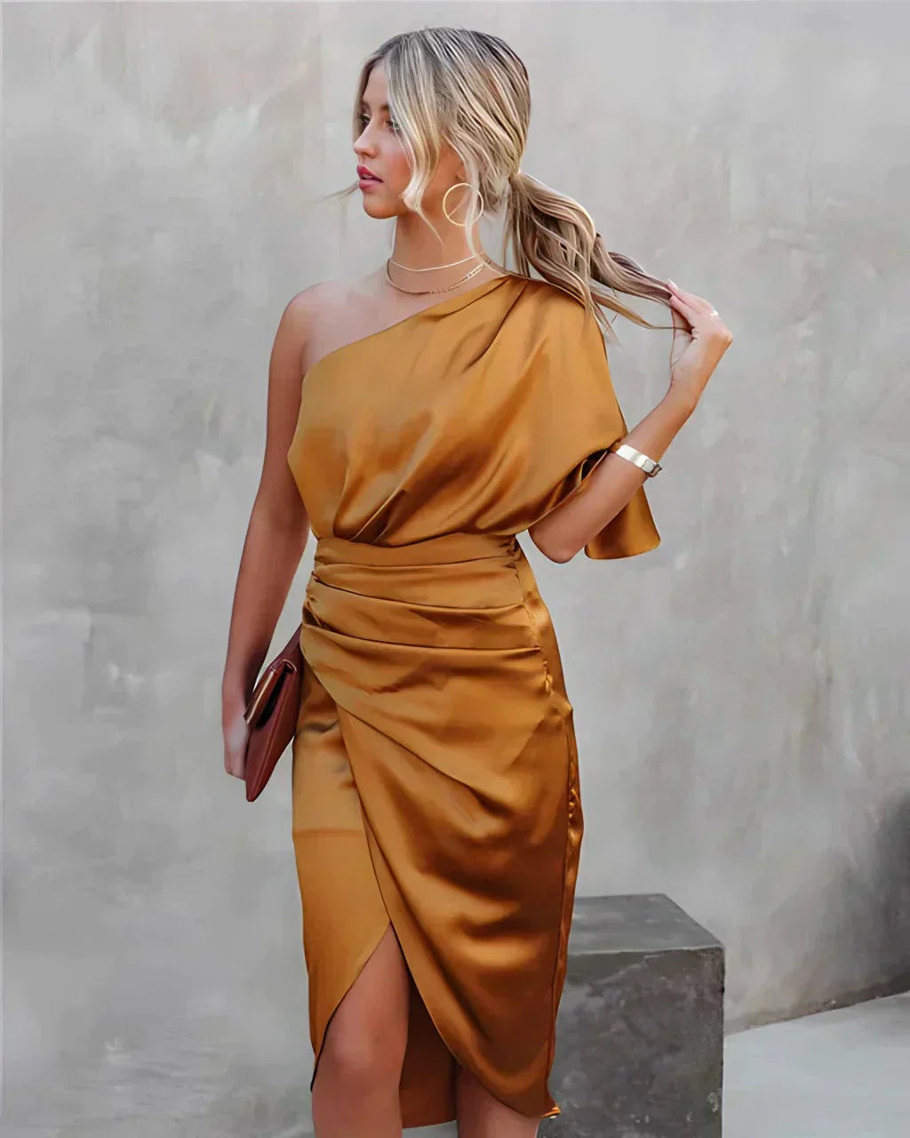 Elara Draped Midi Dress