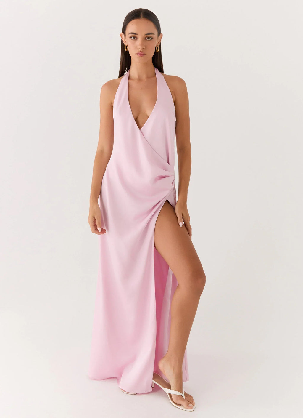 Chellie Wrap Maxi Dress Pink