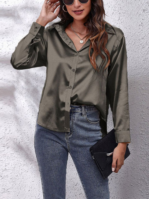 Sienna Satin Collared Top